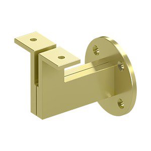 Modern 3 1/4" Projection Hand Rail Bracket (Sold Individually) in Polished Brass