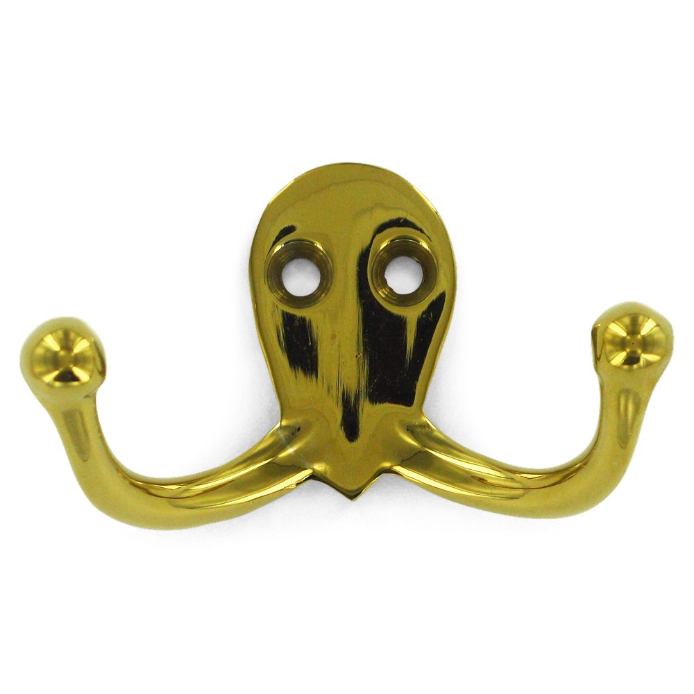 Solid Brass Double Hook in PVD Brass