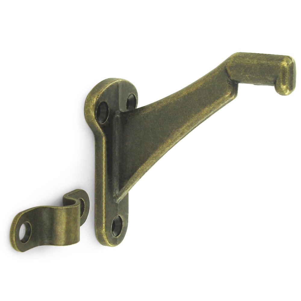 3 1/4" Projection Zinc Hand Rail Bracket (Sold Individually) in Antique Brass