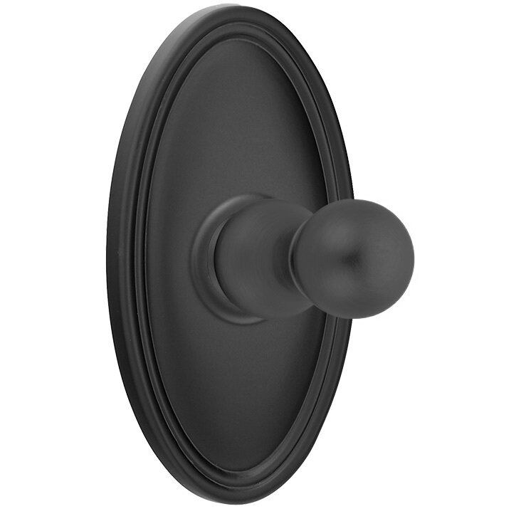 Oval Single Hook in Flat Black