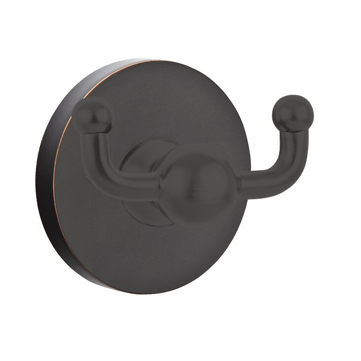 Small Disk Double Hook in Oil Rubbed Bronze