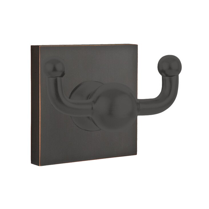 Square Double Hook in Oil Rubbed Bronze