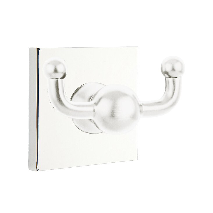 Square Double Hook in Polished Chrome