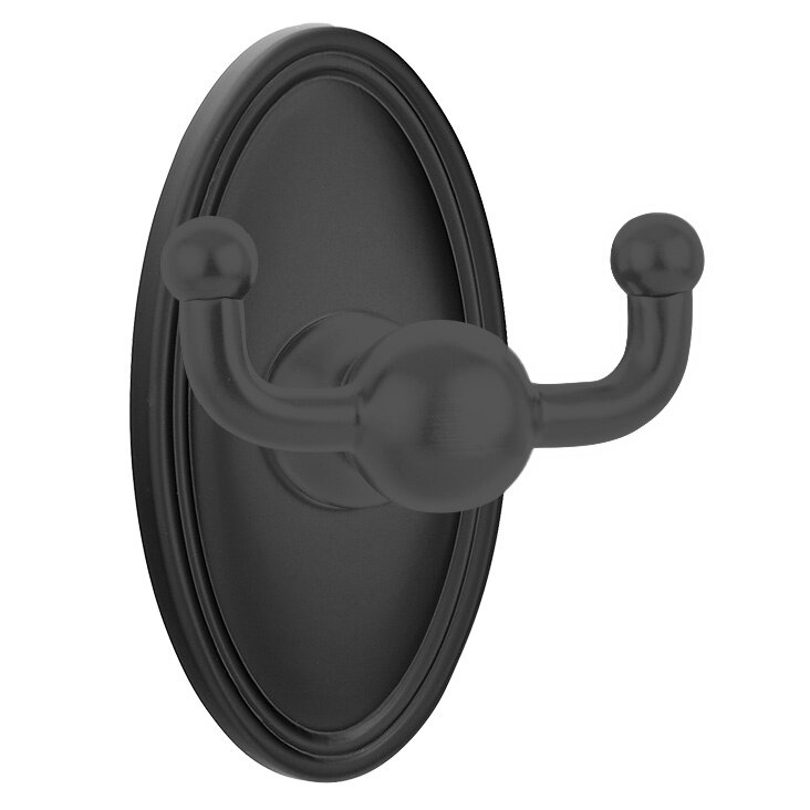 Oval Double Hook in Flat Black