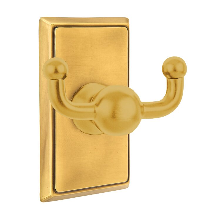 Rectangular Double Hook in French Antique Brass