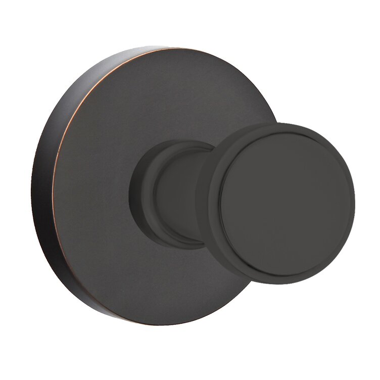 Transitional Brass Hook with Disk Rosette in Oil Rubbed Bronze