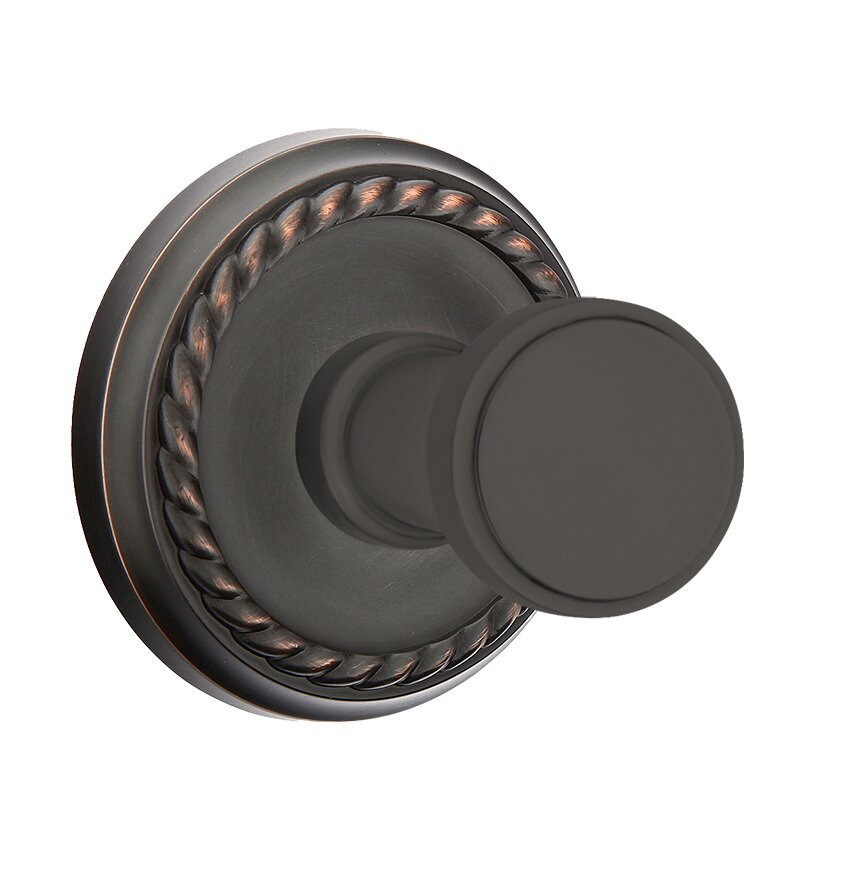 Transitional Brass Hook with Rope Rosette in Oil Rubbed Bronze