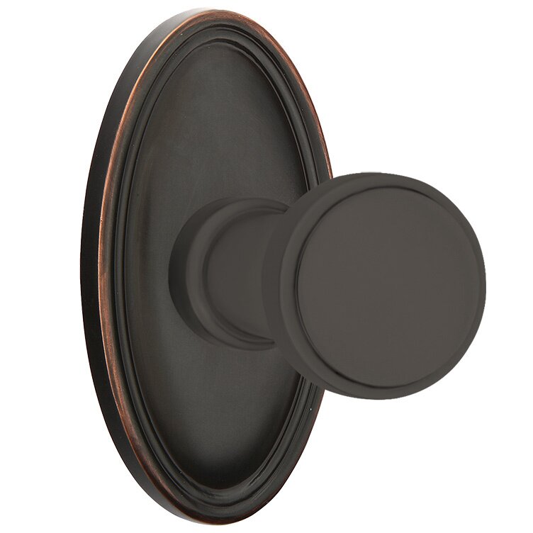 Transitional Brass Hook with Oval Rosette in Oil Rubbed Bronze