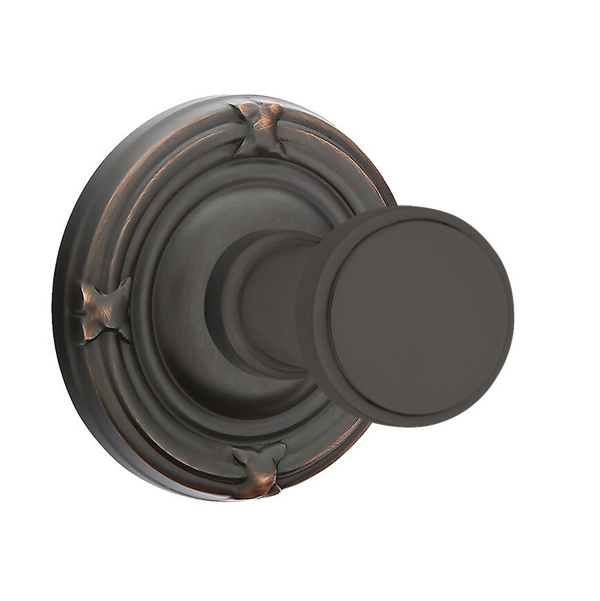 Transitional Brass Hook with Ribbon & Reed Rosette in Oil Rubbed Bronze
