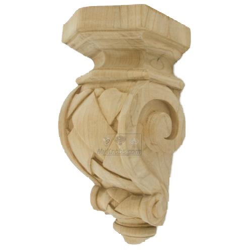 6" Tall Hand Carved Wooden Corbel in Cherry