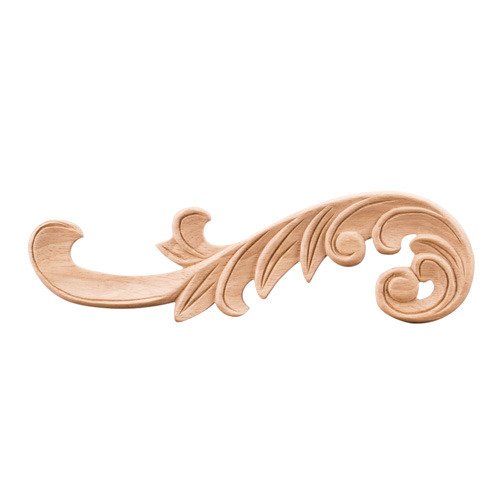 3 1/4" Left Acanthus Traditional Applique in Cherry Wood
