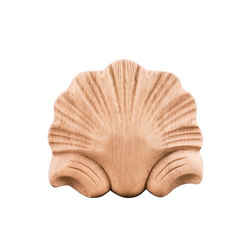 2 7/8" Shell Traditional Applique in Hard Maple Wood