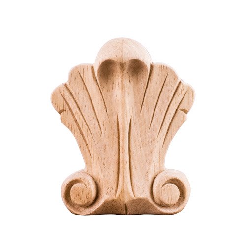 3 3/4" Shell Traditional Applique in Cherry Wood