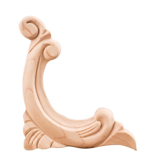 4 1/2" Left Acanthus Traditional Applique in Cherry Wood