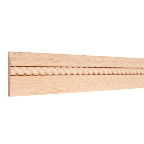 3-1/2" x 3/4" Base Moulding with 3/4" Rope in Poplar Wood (8 Linear Feet)