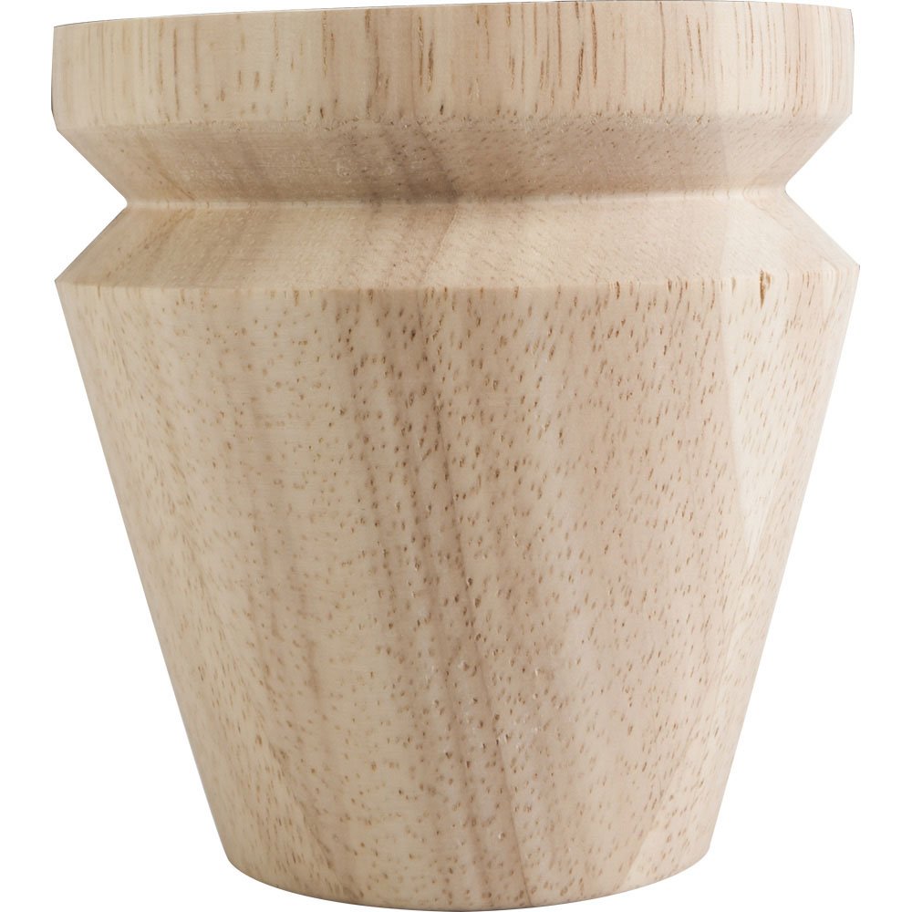 4" Round x 4" Tall Tapered Bun Foot with "V" Groove in Hard Maple Wood