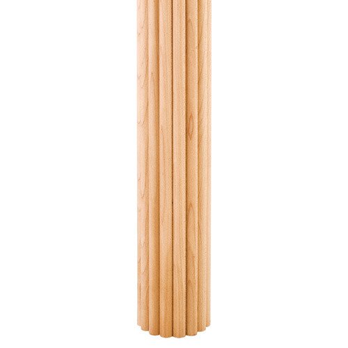 42" x 2" Column Moulding Half Round Reed Pattern in Maple Wood