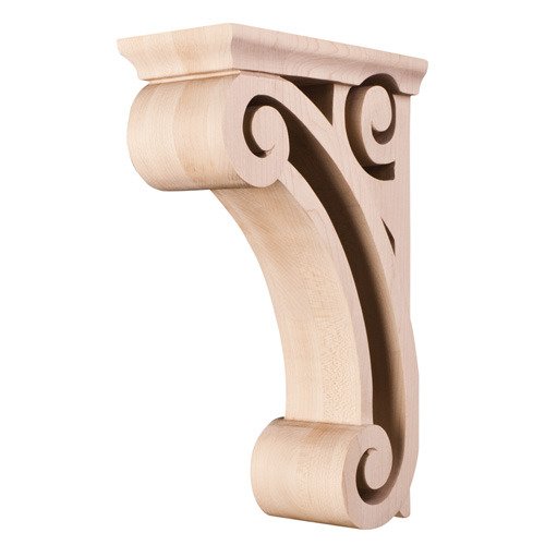 3" x 10" x 6 5/8" Open Space Traditional Corbel in Hard Maple Wood