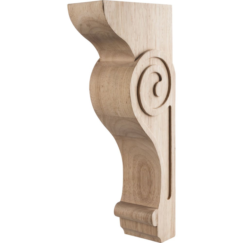 3" x 6" x 14" Transitional Scrolled Corbel in Cherry Wood