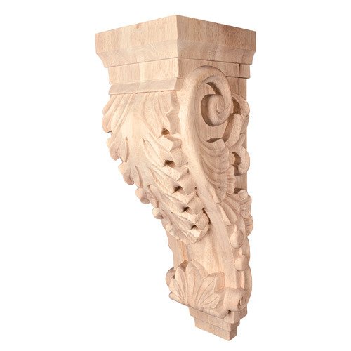 Large Acanthus Traditional Corbel in Alder Wood