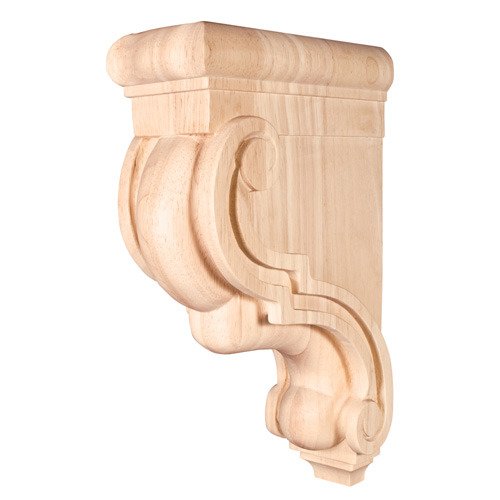 13" Traditional Corbel in White Birch Wood