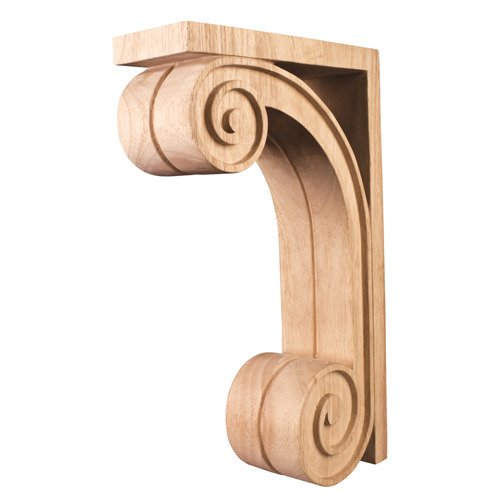 Scrolled Traditional Corbel in Hard Maple Wood