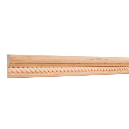 2&#8221; X 1-1/8&#8221; Flat Back Crown Moulding with 1/2" Rope in Alder Wood (8 Linear Feet)