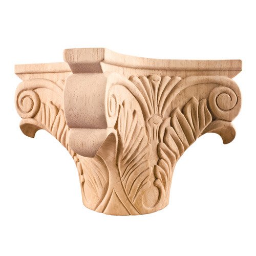 Acanthus Traditional Fireplace Capital in Cherry Wood