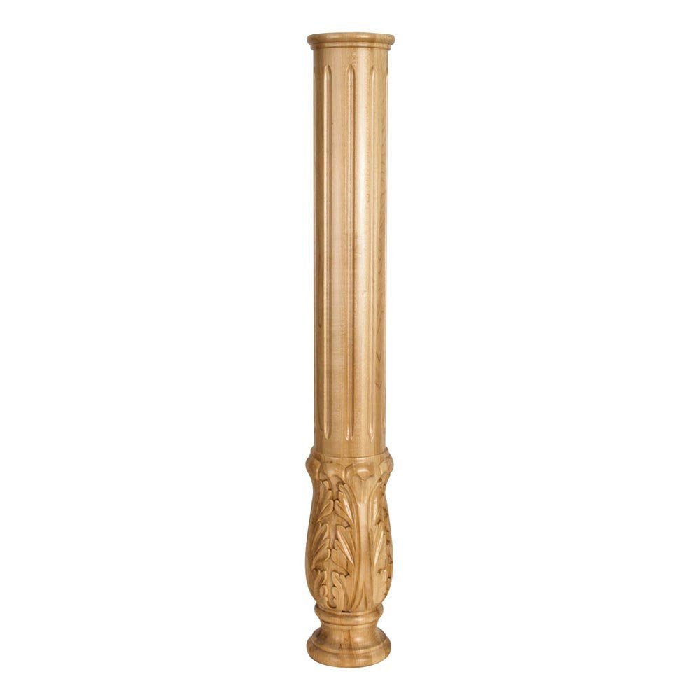 Acanthus Traditional Fireplace Column in Hard Maple Wood