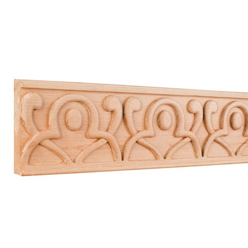 Geometric Traditional Hand Carved Mouldings in Hard Maple Wood (8 Linear Feet)