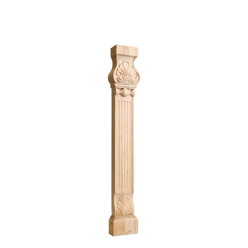 31" Acanthus & Shell Traditional Leg in Rubberwood Wood