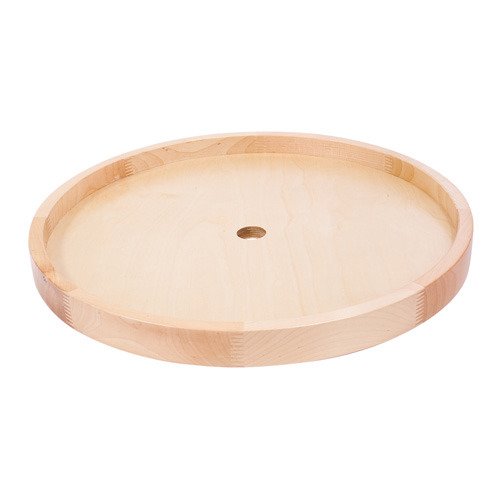 24" Round Wooden Lazy Susan in Plywood Wood