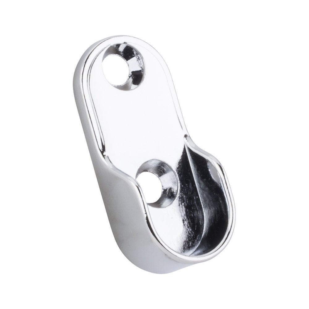 Mounting Bracket for Oval Closet Rod Screw-in Type in Polished Chrome