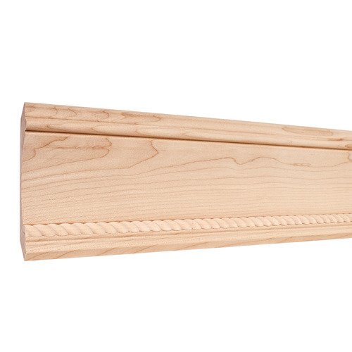 4-7/8" x 3/4" Crown Moulding with 1/2" Rope in Poplar Wood (8 Linear Feet)