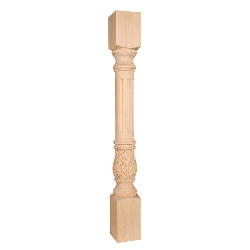 Acanthus Traditional Post in Rubberwood Wood