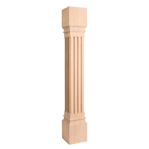 Large Fluted Traditional Post in Rubberwood Wood