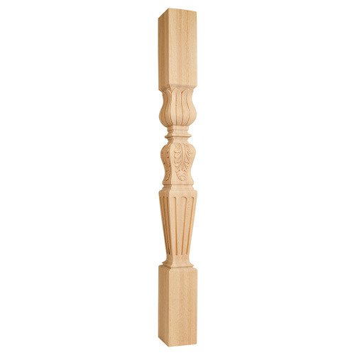 3 3/4" x 42" x 3 3/4" Acanthus /Fluted Traditional Post in Alder Wood