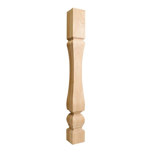 3 3/4" x 35 1/2" 3 3/4" Baroque Traditional Post in Hard Maple Wood