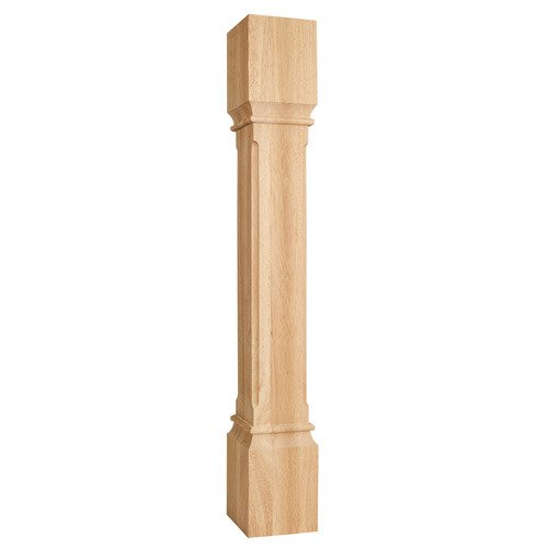 Fluted Transitional Post in Rubberwood Wood