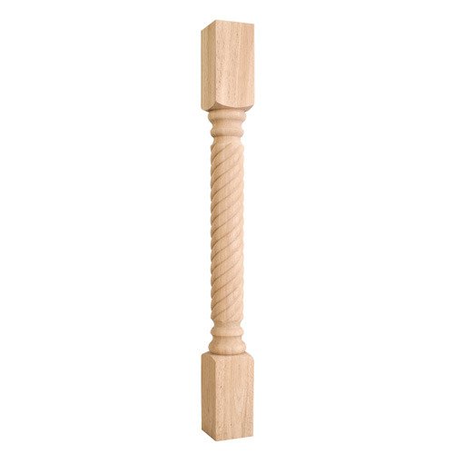3 1/2" x 35 1/2" x 3 1/2" Rope Traditional Post in Hard Maple Wood