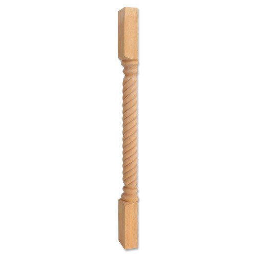 Wood Post with Rope Pattern (Island Leg) in Rubberwood Wood
