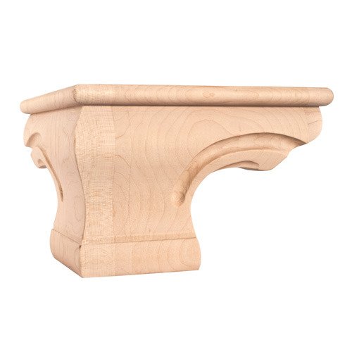 6 3/4" x 4 1/2" x 6 3/4" Traditional Pedestal Foot in Cherry Wood