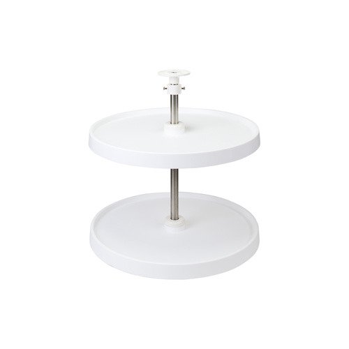 28" Round Plastic Lazy Susan 2 tiered Set in White