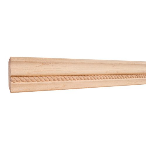 2-3/4" x 5/8" Crown Moulding with 1/2" Rope in Alder Wood (8 Linear Feet)