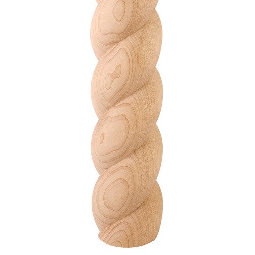36" x 2-1/2" Rope Moulding Half Round in Maple Wood