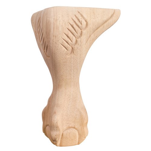 4 1/2" x 8" x 4 1/2" Carved Ball & Claw Traditional Leg in Hard Maple Wood