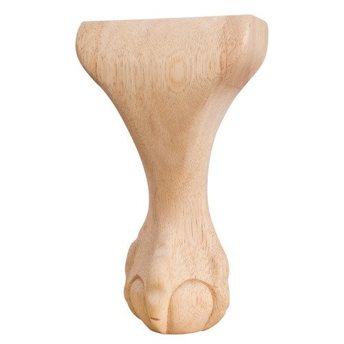 4 1/2" x 8" x 2 3/4" Ball & Claw Traditional Leg in Rubberwood Wood