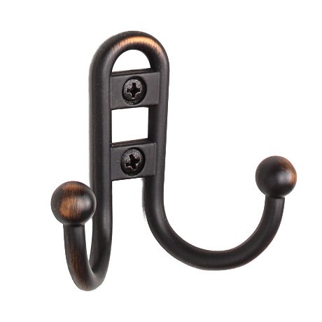 2 9/16" Double Wall Mount Coat Hook In Brushed Oil Rubbed Bronze