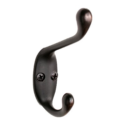 3 3/8" Single Wall Mount Coat Hook In Brushed Oil Rubbed Bronze