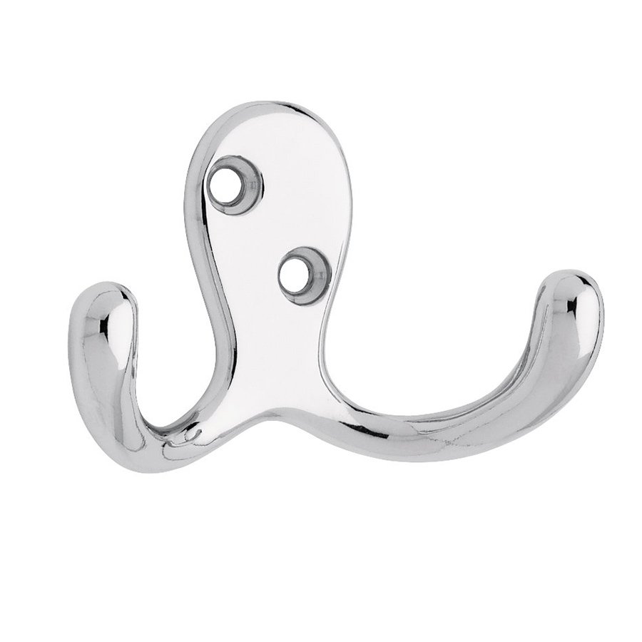 Double Prong Robe Hook in Polished Chrome
